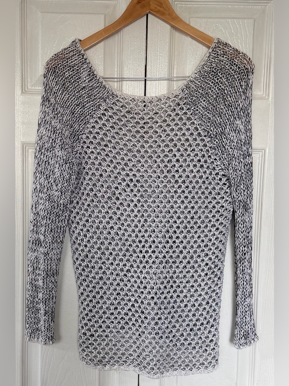 Helmut Lang Italian Yarn Textured Open Knit Sweater